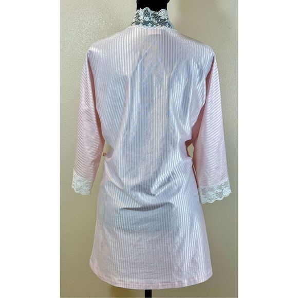 Vintage Frederick’s of Hollywood Open Front Light Pink Robe with Lace Trim S/M - Picture 4 of 9